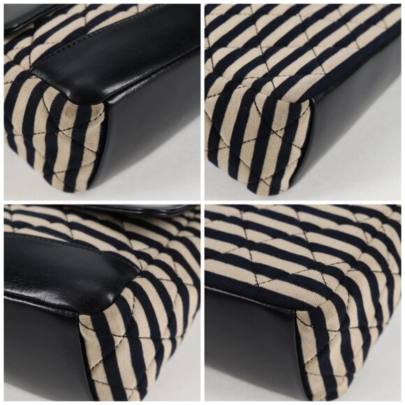 CHANEL Matelasse Chain Shoulder Bag cotton Black Gold - Picture 16 of 16